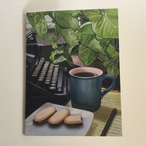 Coffee and Typewriter Blank Greeting Card and Envelope Greymount Paper Press